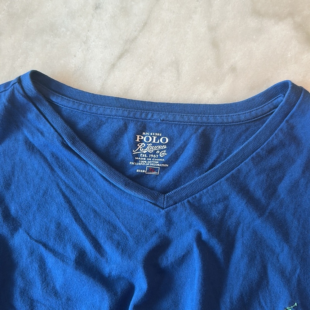 Polo by Ralph Lauren V Neck Tee Shirt - Picture 9 of 13